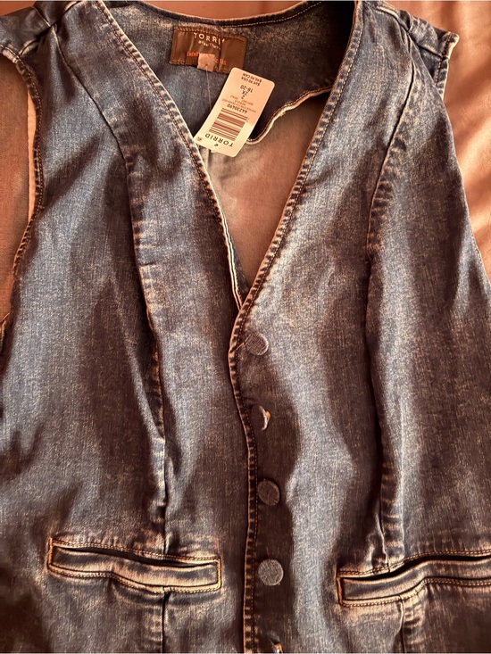 torrid Tops - torrid Faded Blue Denim Vest